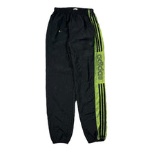 Load image into Gallery viewer, Vintage 90&#39;s ADIDAS Three Stripe Spellout Mesh Panel Shell Tracksuit Bottoms
