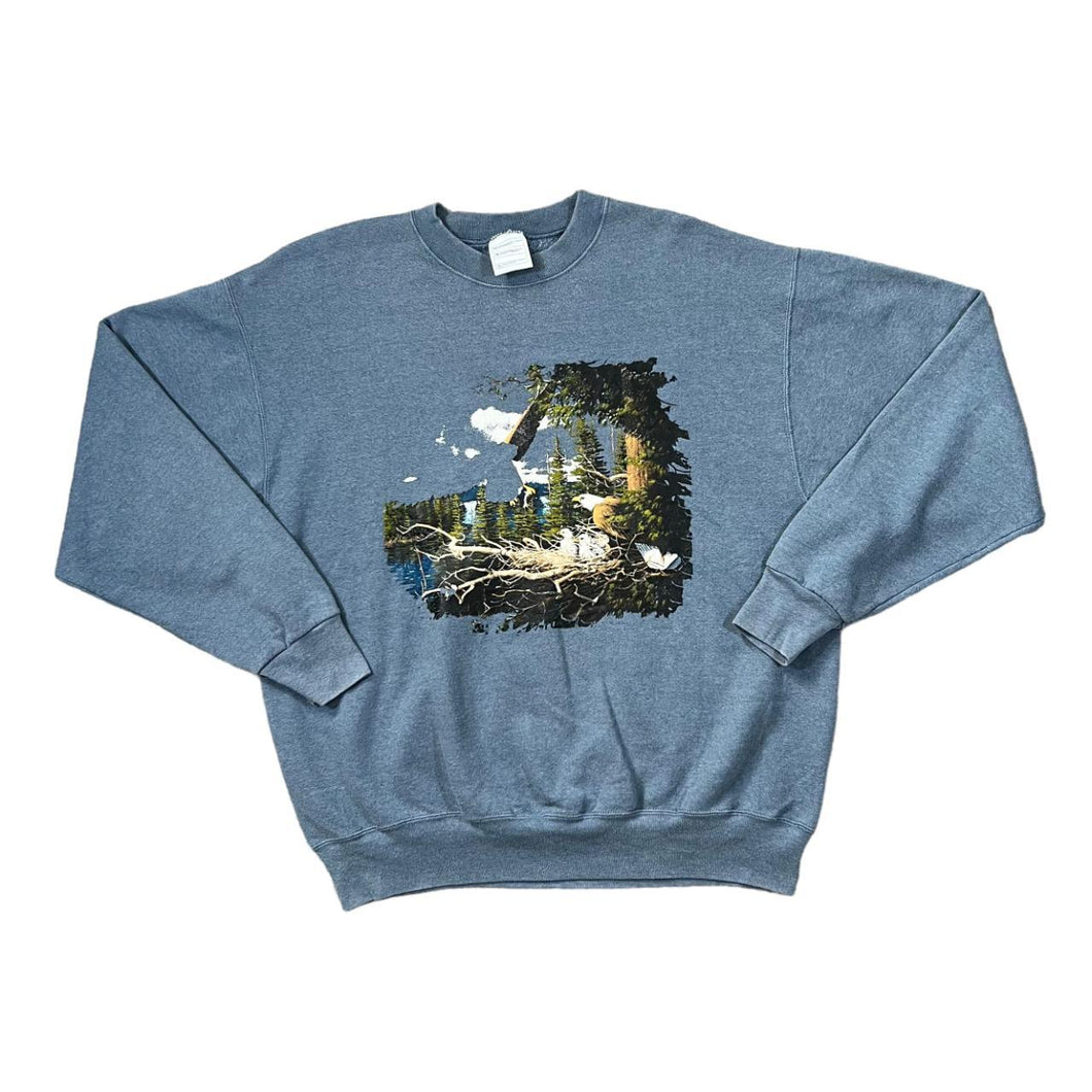 Vintage Bald Eagle Bird Animal Nature Wildlife Graphic Crewneck Sweatshirt