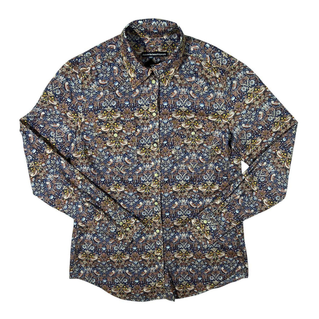Drykorn For Beautiful People Floral Patterned Western Cowboy Style Popper Long Sleeve Shirt