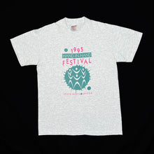 Load image into Gallery viewer, Vintage Oneita (1995) HAND-IN-HAND FESTIVAL “Brock” Spellout Graphic Single Stitch T-Shirt
