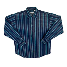 Load image into Gallery viewer, Vintage YSL Yves Saint Laurent Blue Multi Striped Long Sleeve Cotton Dress Shirt
