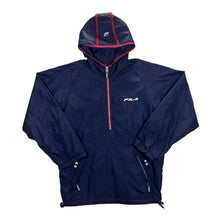 Load image into Gallery viewer, Vintage FILA Embroidered Mini Logo Hooded 1/2 Zip Windbreaker Cagoule Jacket
