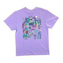 Load image into Gallery viewer, MOSSIMO Cartoon Alien Rave Skater Logo Graphic Purple T-Shirt
