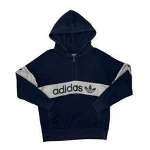 Load image into Gallery viewer, ADIDAS Colour Block Big Logo Spellout Graphic 1/4 Zip Pullover Hoodie
