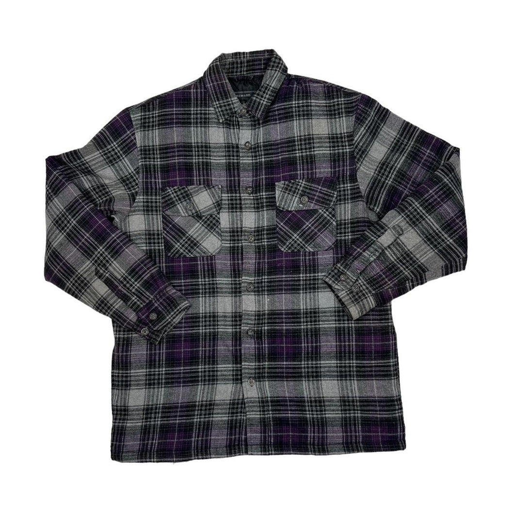 Early 00’s REWARD Tartan Lumberjack Plaid Check Padded Flannel Over Shirt
