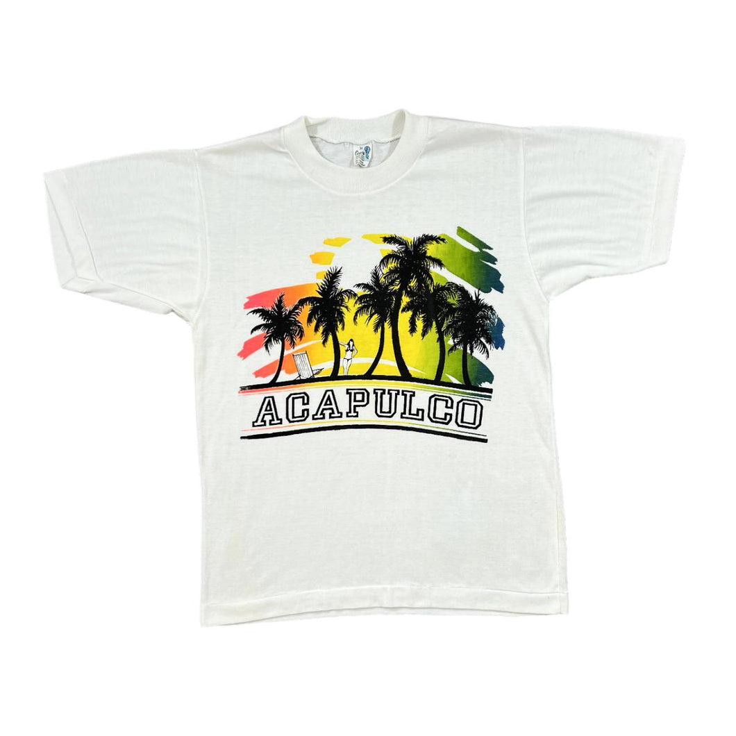 Vintage 80's ACAPULCO Souvenir Tourist Spellout Graphic Single Stitch T-Shirt