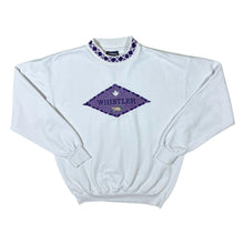 Load image into Gallery viewer, Vintage Whistler Embroidered Spellout Patterned Collar White Crewneck Sweatshirt
