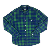 Load image into Gallery viewer, WRANGLER &quot;Slim Fit&quot; Navy Green Tartan Plaid Check Long Sleeve Cotton Shirt
