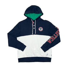 Load image into Gallery viewer, Early 00’s NAUTICA Colour Block Embroidered Spellout 1/4 Button Pullover Hoodie
