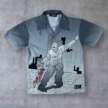 Load image into Gallery viewer, Early 00's WXY "Gang Control" Y2K Hip Hop Skater Graphic Grey Polyester Shirt
