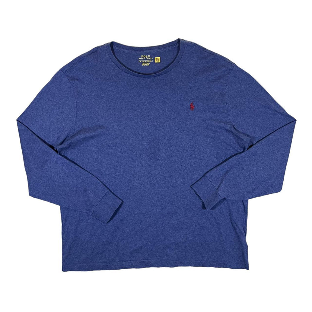 POLO RALPH LAUREN Classic Embroidered Mini Logo Long Sleeve Blue T-Shirt