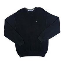 Load image into Gallery viewer, Vintage TOMMY HILFIGER Classic Mini Logo Dark Navy Heavyweight Knit Sweater Jumper
