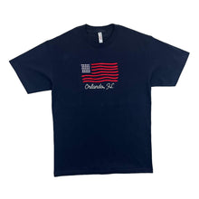 Load image into Gallery viewer, Alstyle ORLANDO, FL Embroidered Souvenir Tourist Spellout Navy Blue T-Shirt
