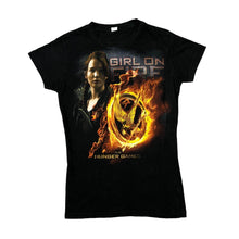 Load image into Gallery viewer, Tultex THE HUNGER GAMES &quot;Girl On Fire&quot; Katness Jennifer Lawrence Sci-Fi Movie Graphic T-Shirt
