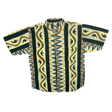 Load image into Gallery viewer, Vintage 90's The Territory Ahead Crazy Abstract Patterned Short Sleeve Cotton Shirt
