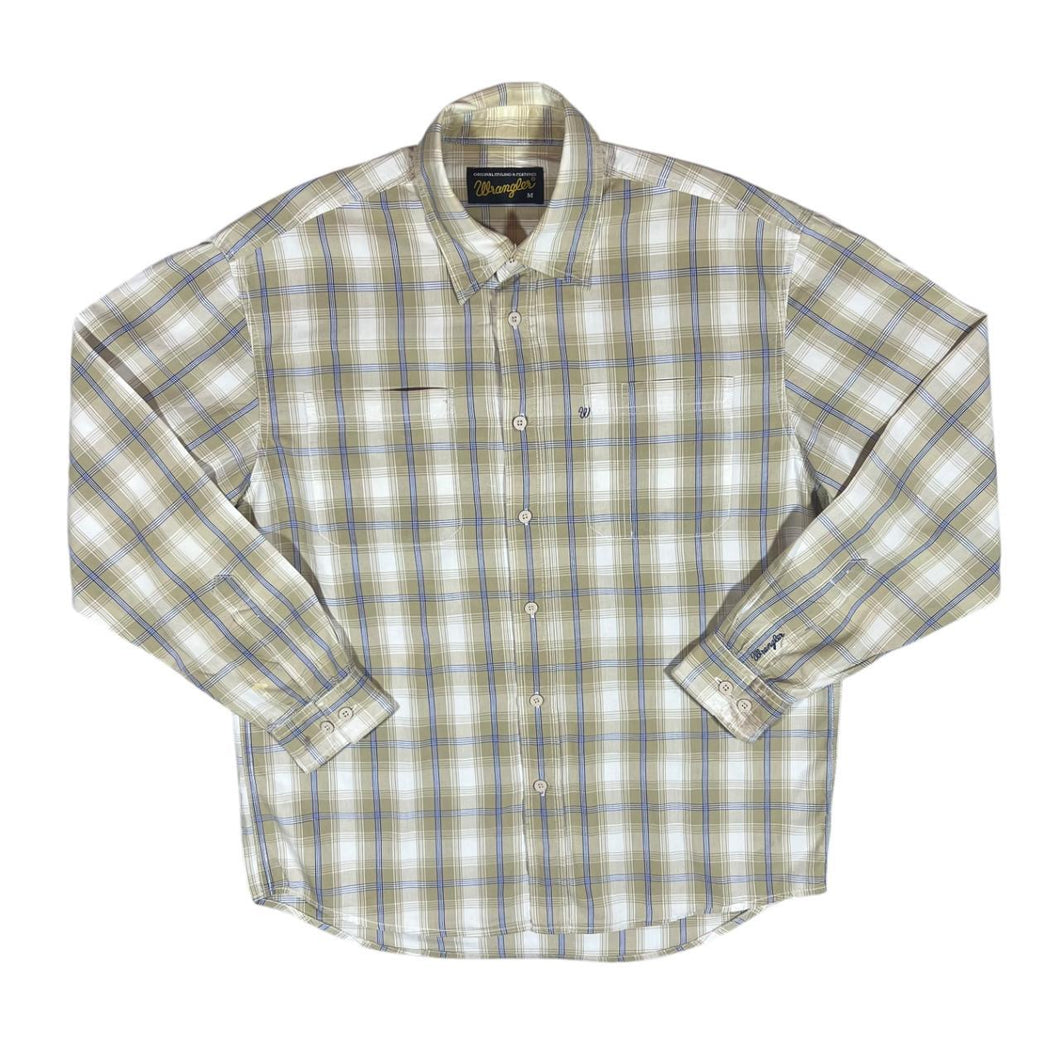 Vintage WRANGLER Multi Plaid Check Long Sleeve Cotton Shirt