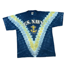 Load image into Gallery viewer, Vintage LIQUID BLUE &quot;U.S. NAVY&quot; Anchor Spellout Graphic Tie Dye Single Stitch T-Shirt
