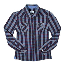 Load image into Gallery viewer, Eden Park For Her Western Style Multi Check Popper Cotton Long Sleeve Shirt
