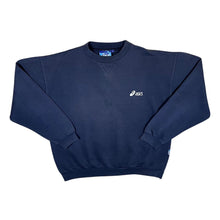Load image into Gallery viewer, Early 00&#39;s ASICS Classic Embroidered Mini Logo Navy Blue Crewneck Sweatshirt
