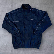 Load image into Gallery viewer, Early 00&#39;s Umbro Mini Logo Navy Blue Lightweight Windbreaker Jacket
