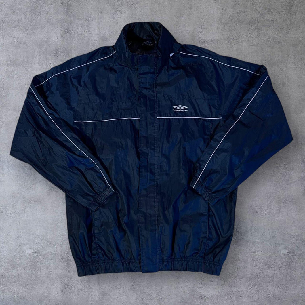 Early 00's Umbro Mini Logo Navy Blue Lightweight Windbreaker Jacket