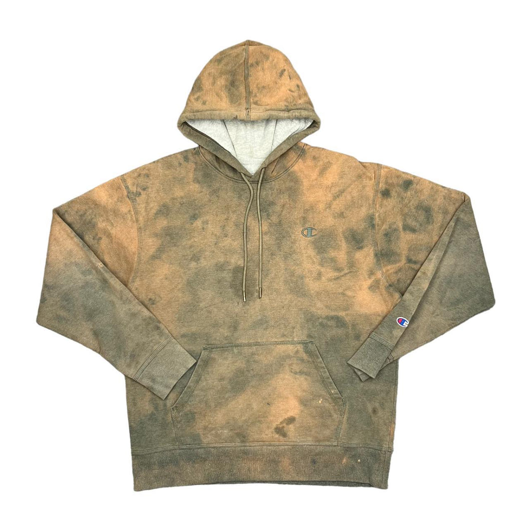 Early 00's CHAMPION Classic Embroidered Mini Logo Spellout Tie Dye Pullover Hoodie