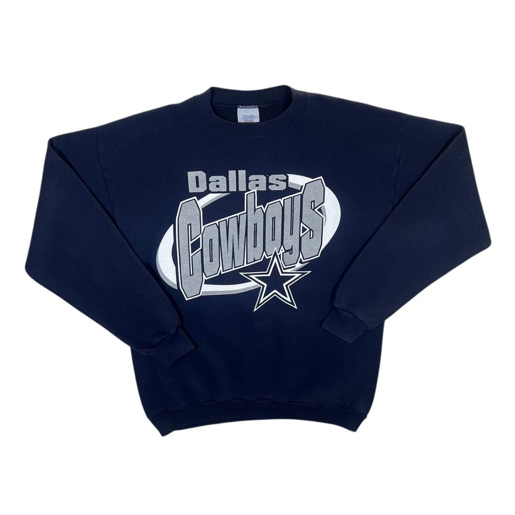 Vintage 90's Logo 7 NFL Dallas Cowboys Football Graphic Navy Blue Sweatshirt