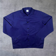 Load image into Gallery viewer, Early 00's Czech French Chore Worker Style Navy Blue Button Cotton Jacket
