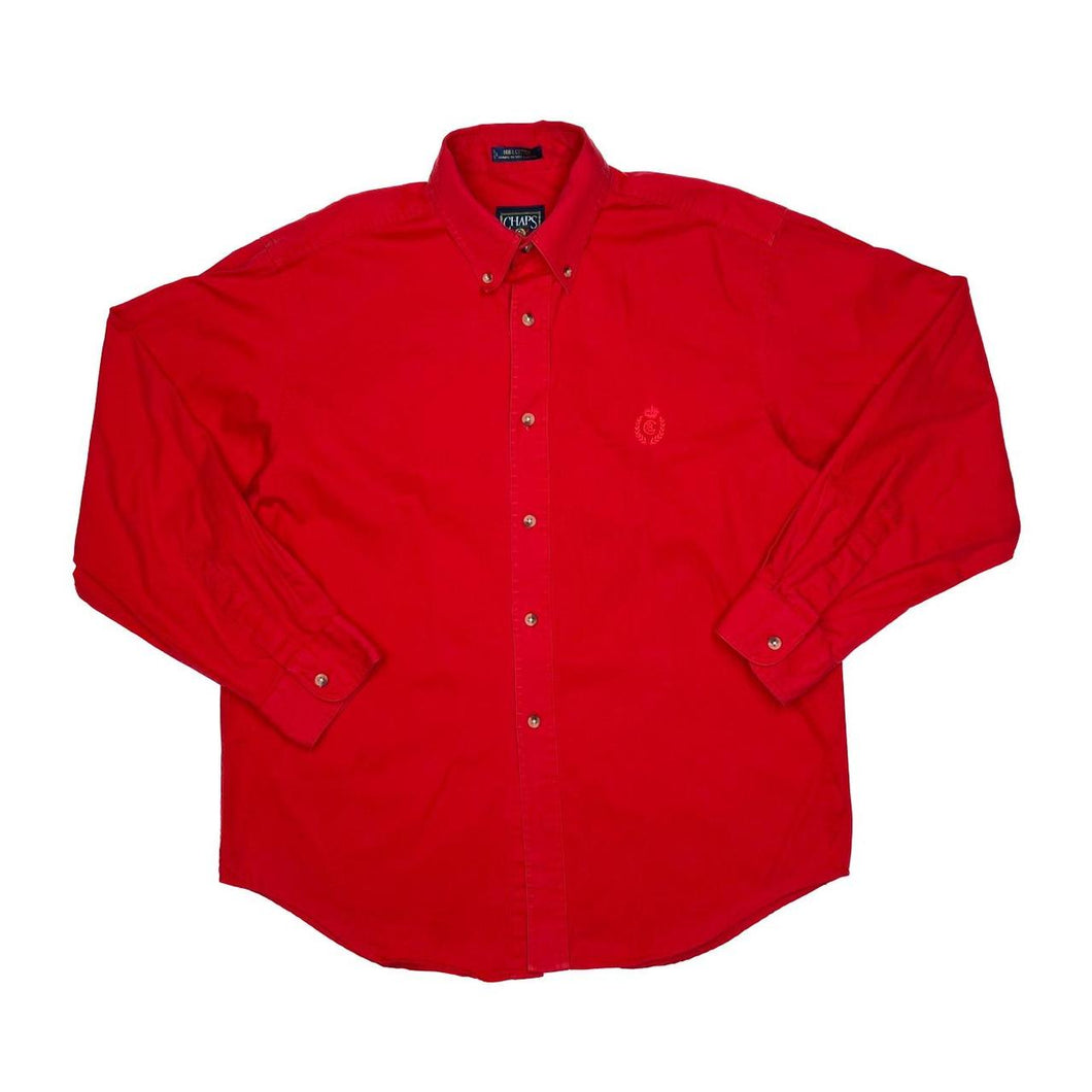 Vintage 90’s CHAPS RALPH LAUREN Embroidered Crest Logo Button-Up Cotton Shirt