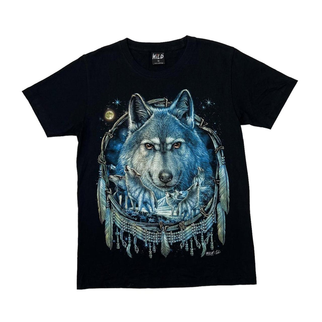 Early 00’s WILD Native American Wolf Dream Catcher Gothic Graphic T-Shirt