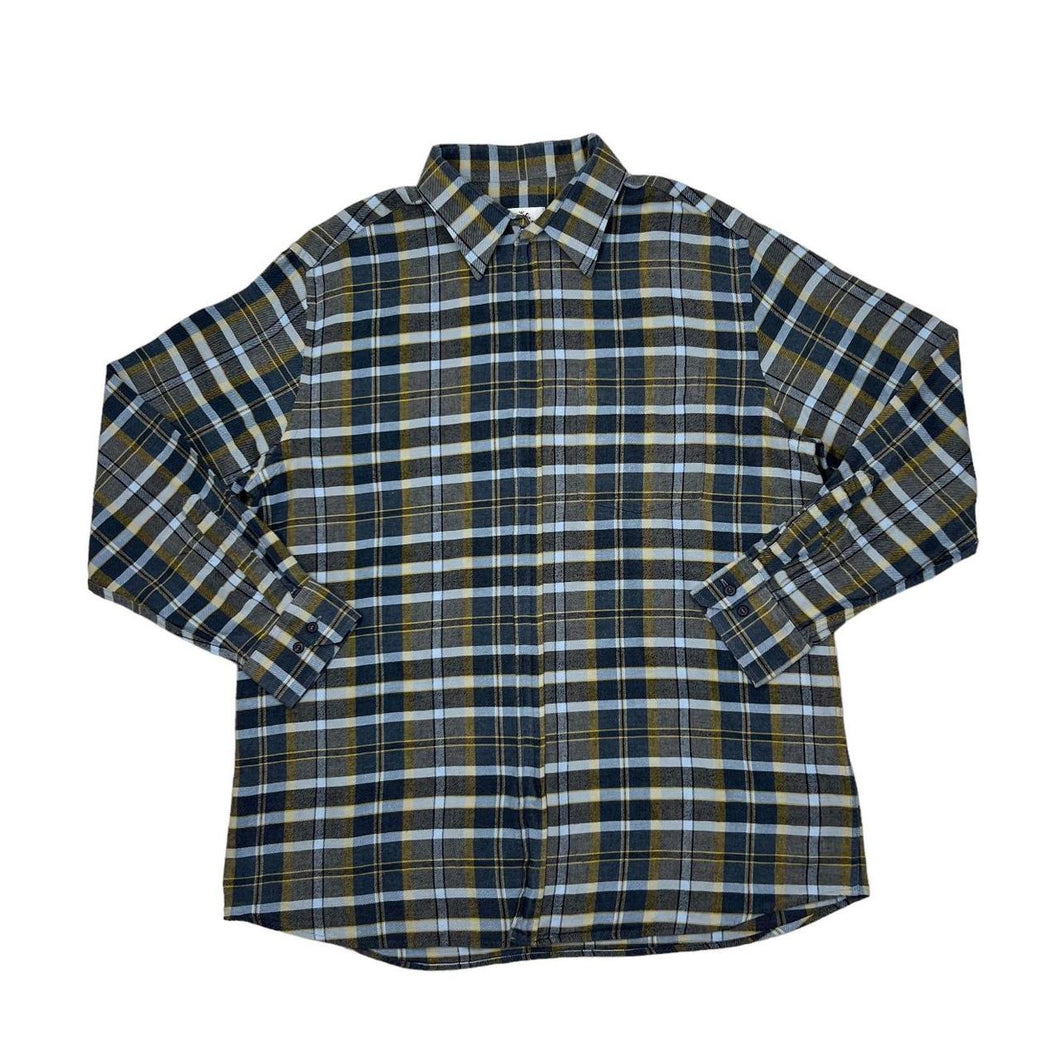 Vintage 90’s WALBUSCH Plaid Check Zip Long Sleeve Flannel Shirt