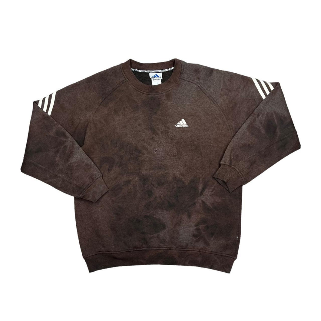 Vintage ADIDAS Three Stripe Classic Embroidered Mini Logo Tie Dye Crewneck Sweatshirt