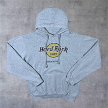 Load image into Gallery viewer, Hard Rock Cafe "Hamburg" Classic Souvenir Logo Graphic Grey Pullover Hoodie
