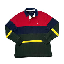 Load image into Gallery viewer, Early 00's NAUTICA Colour Block Cut And Sew Mini Logo Sailing Polo Sweatshirt Top
