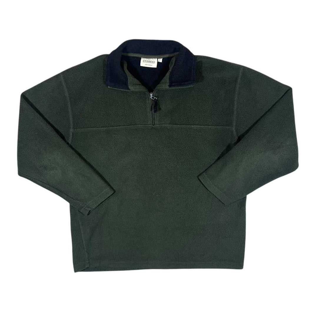 Early 00's CANDA C&A Classic Dark Green 1/4 Zip Fleece Sweatshirt