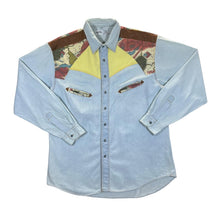 Load image into Gallery viewer, Vintage ANGELO LITRICO Western Cowboy Long Sleeve Blue Denim Shirt
