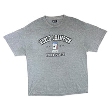 Load image into Gallery viewer, Vintage WORLD POKER TOUR "World Champion" Souvenir Spellout Graphic Grey T-Shirt
