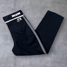 Load image into Gallery viewer, Dickies Striped Tape Black Skater Workwear Straight Leg Chino Trousers
