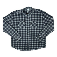Load image into Gallery viewer, Vintage CXS Grey White Mix Plaid Check Long Sleeve Cotton Flannel Shirt
