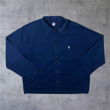 Load image into Gallery viewer, Early 00's BTStyle French Chore Worker Style Navy Blue Cotton Button Jacket
