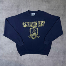 Load image into Gallery viewer, Vintage Lee "Cabbage Key Florida" Souvenir Made In USA Graphic Navy Blue Sweatshirt
