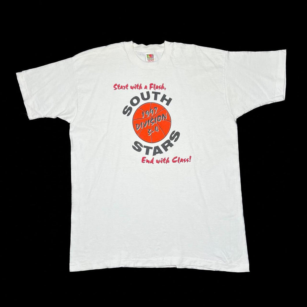 Vintage SOUTH STARS “1994 Division 3-4l” College Basketball Graphic Single Stitch T-Shirt