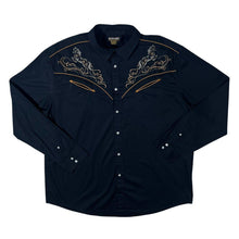 Load image into Gallery viewer, Atlas For Men Cowboy Western Black Brown Cotton Long Sleeve Shirt
