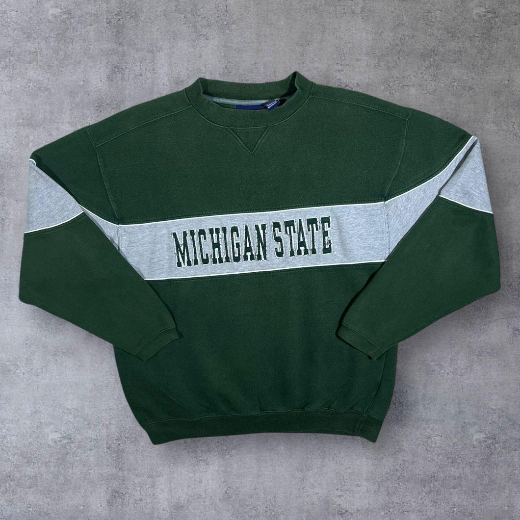 Vintage Varsity Classics NCAA Michigan State Spartans College Embroidered Sweatshirt