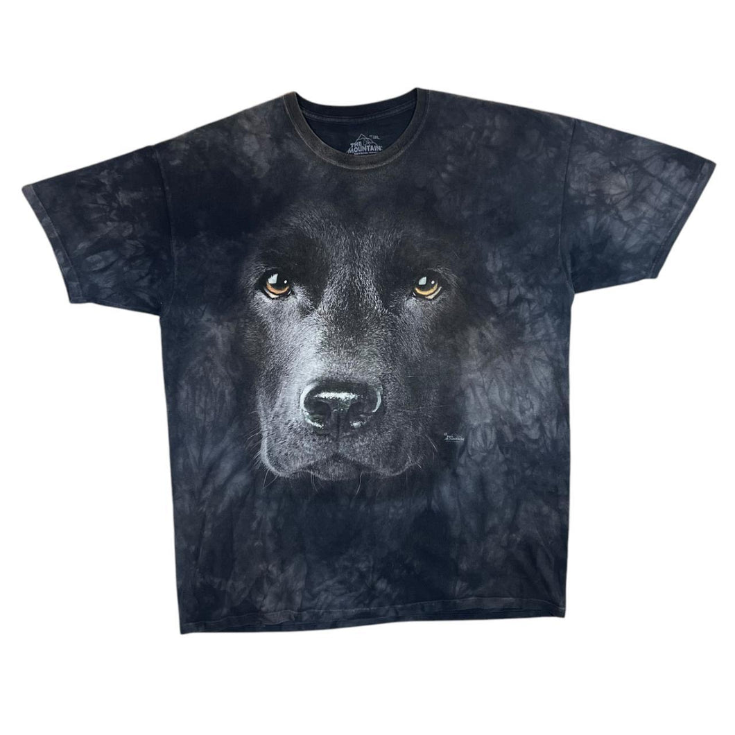 THE MOUNTAIN Labrador Retriever Dog Animal Graphic Black Tie Dye T-Shirt