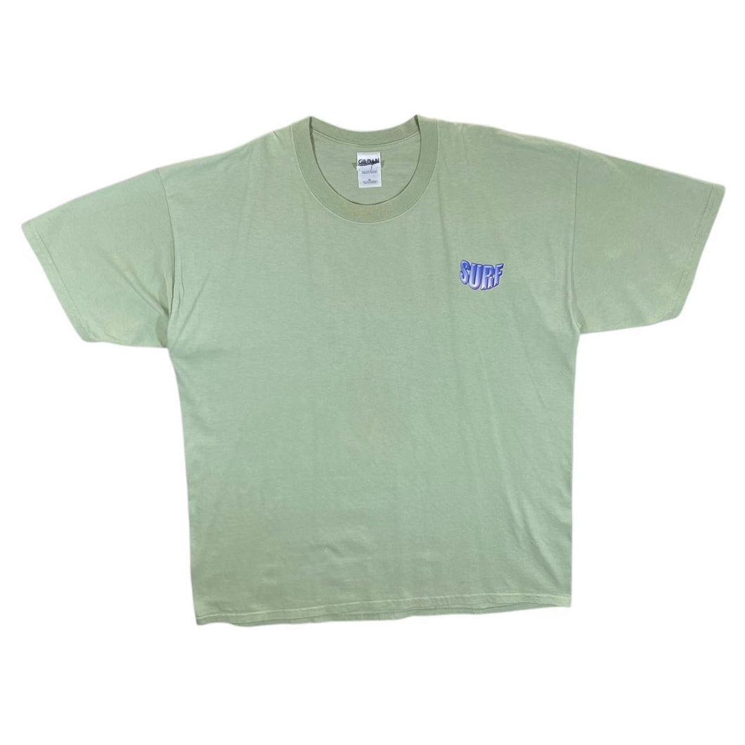 Early 00's NORTH SHORE SURF Surfer Skater Spellout Graphic Green T-Shirt