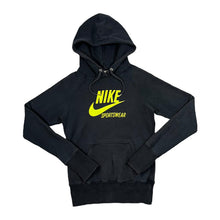 Load image into Gallery viewer, NIKE SPORTSWEAR Classic Big Logo Spellout Graphic Black Pullover Hoodie
