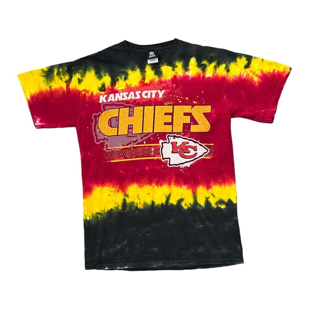 NFL Team Apparel KANSAS CITY CHIEFS Football Logo Spellout Graphic Tie Dye T-Shirt