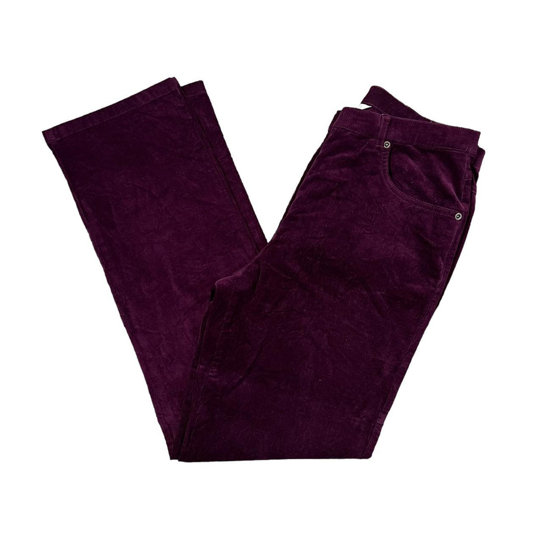 Early 00's ALIA Classic Y2K Straight Leg Maroon Purple Corduroy Cord Trousers