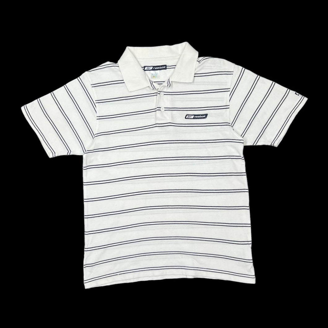 Early 00's REEBOK Classic Embroidered Mini Logo Striped Short Sleeve Polo Shirt